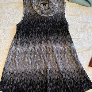 Sleeveless Black and Gray Cowl Neck Dress